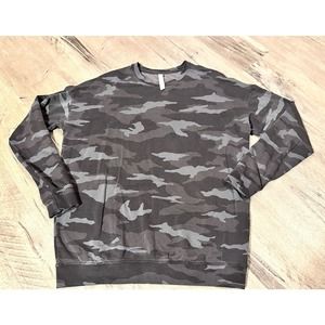 Athleta Camouflage Camo Long Sleeve Stretchy Crewneck Size Small Tall